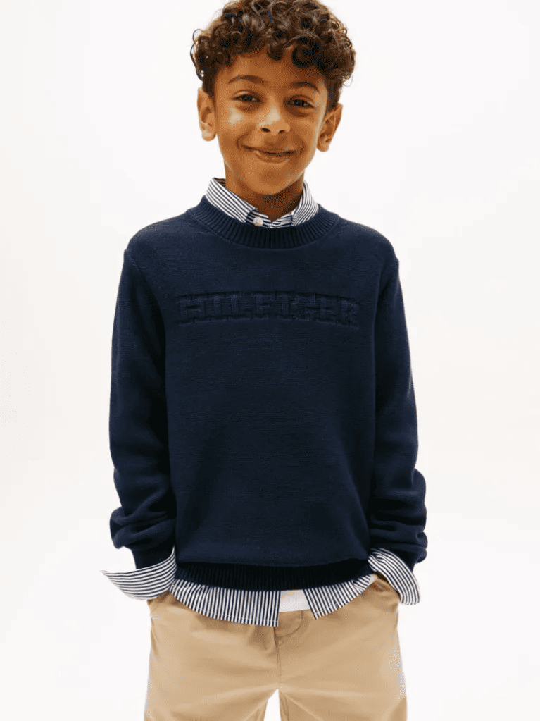 Maglione girocollo con grafica monotipo
