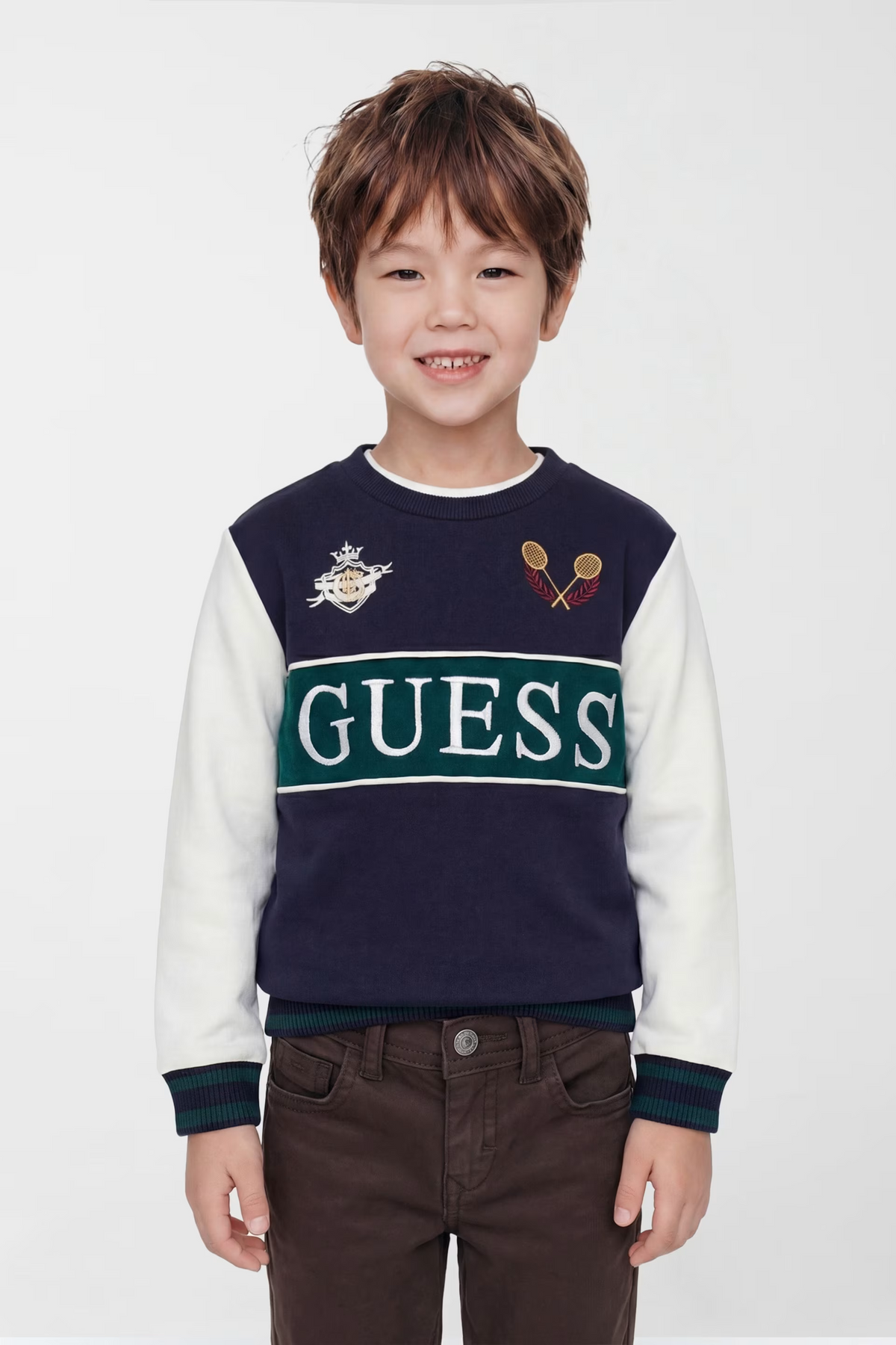 Felpa con logo ricamato bambino