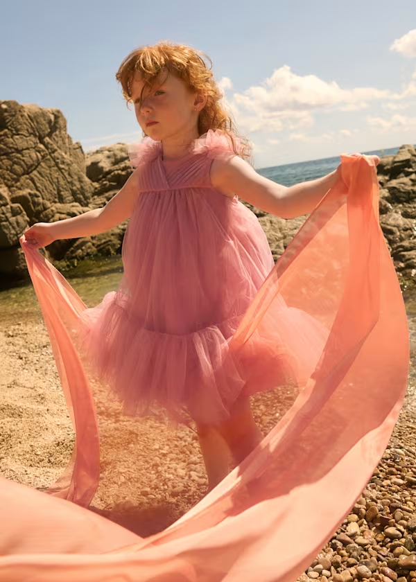Abito tulle volant
