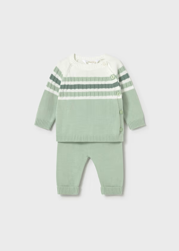 Completo ghettina e maglioncino tricot neonato