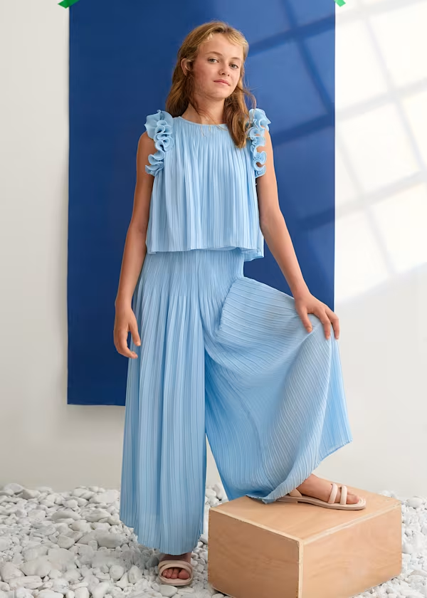 Completo pantalone chiffon plissettato