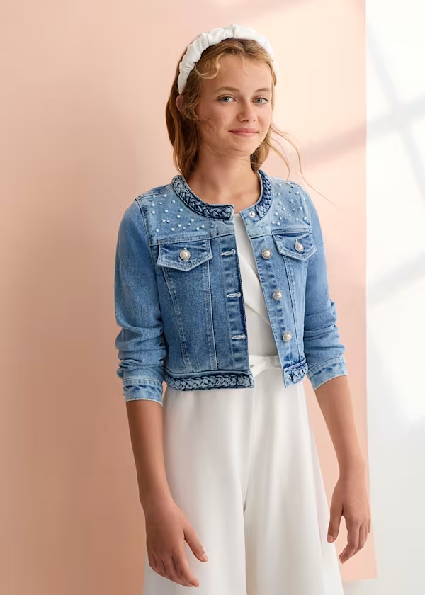 Giacca denim perle