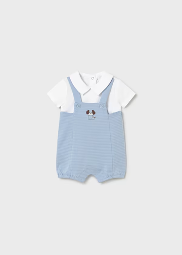 Pagliaccetto finta salopette neonato