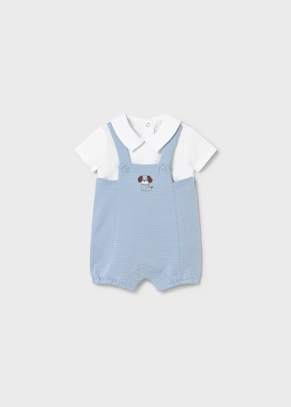 Pagliaccetto finta salopette neonato