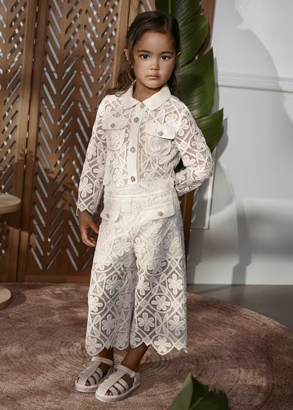 Tailleur pantalone culotte guipure