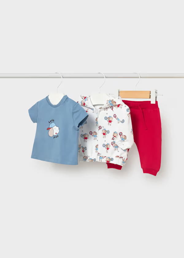 Tuta con maglietta e felpa neonato