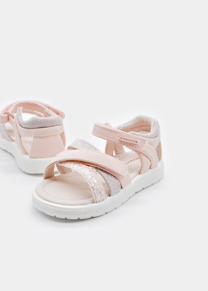 Sandali con cinturini in velcro neonata