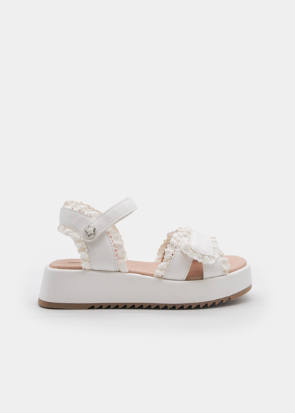 Sandali con plateau e volant bambina
