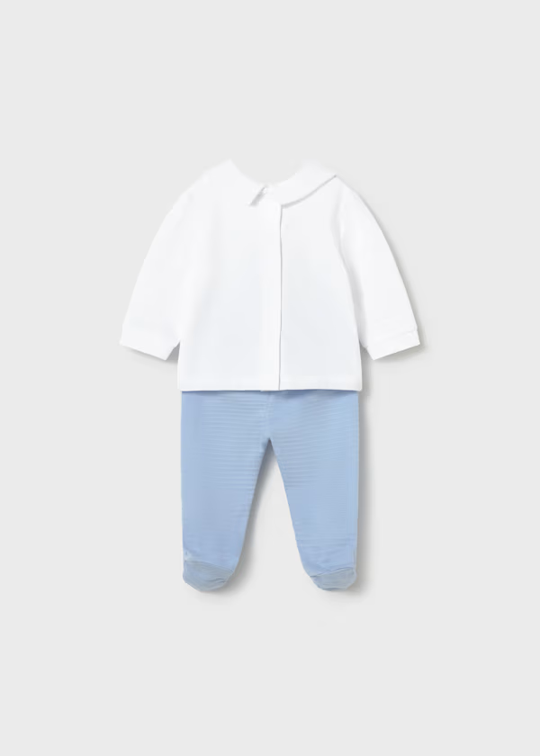 Completo ghettina e maglietta ricamata neonato