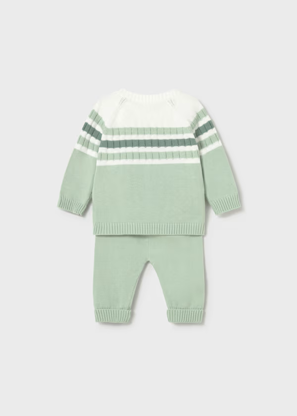 Completo ghettina e maglioncino tricot neonato