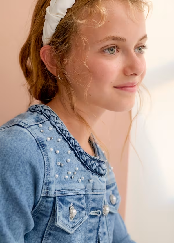 Giacca denim perle