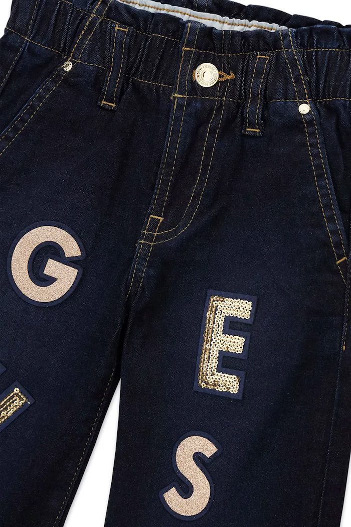 Jeans Guess blu navy – modello bootcut con lustrini
