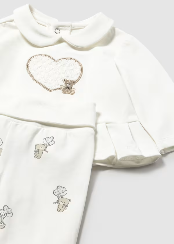 Compl. ghettina e maglietta cuore m/l neonata
