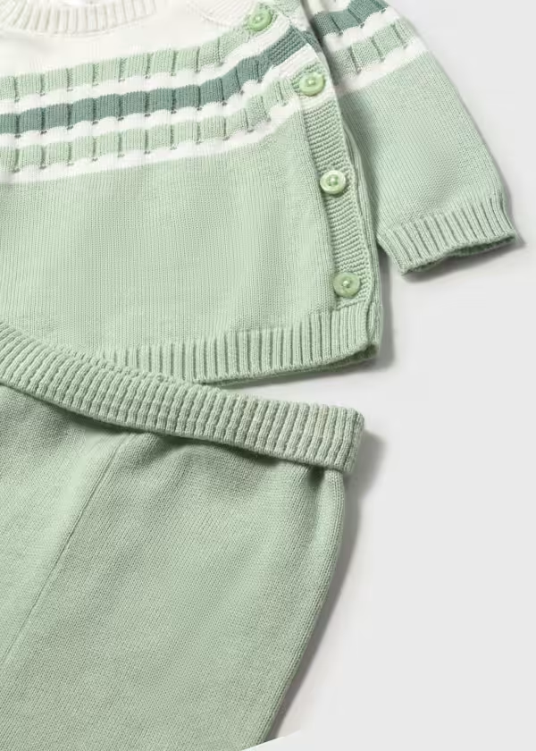 Completo ghettina e maglioncino tricot neonato