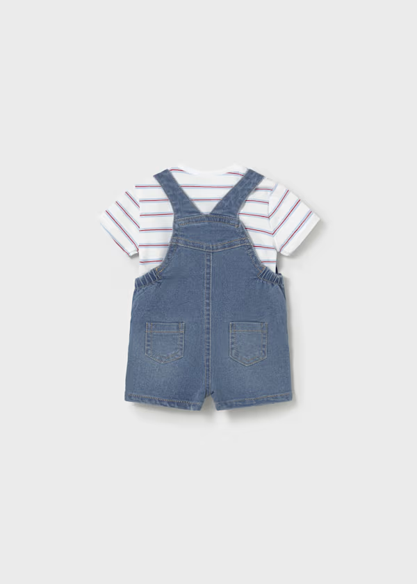 Completo salopette e maglietta neonato