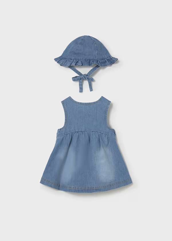 Vestito con cappello volant neonata