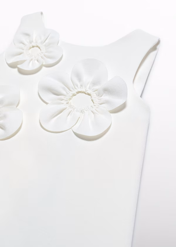 Abito crepe fiori 3d
