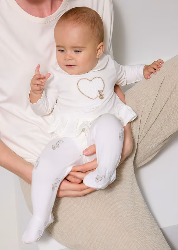 Compl. ghettina e maglietta cuore m/l neonata
