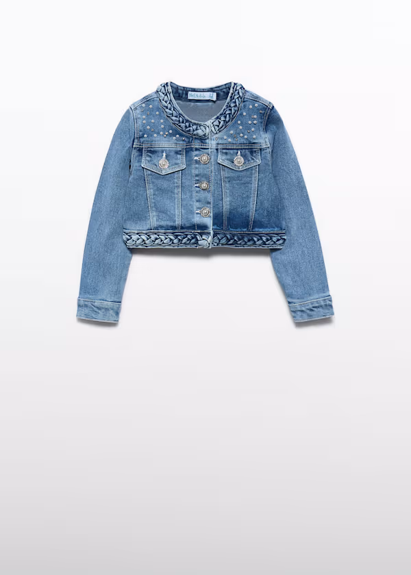 Giacca denim perle