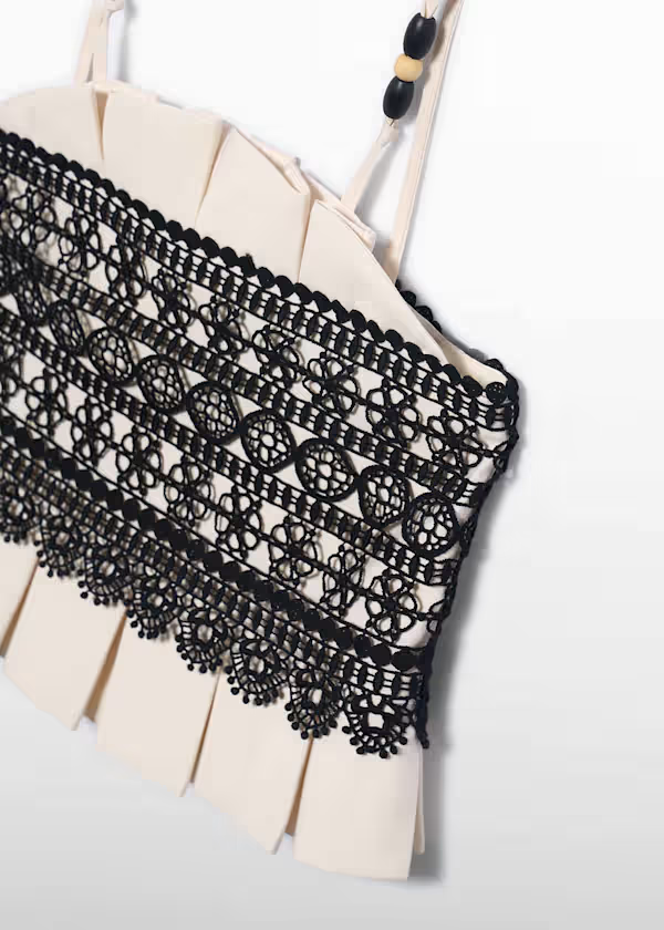 Top bretelle combinato guipur