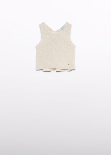 Top maglia effetto brillante