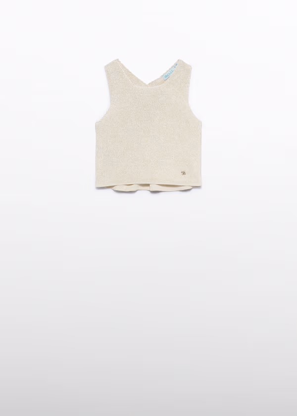 Top maglia effetto brillante
