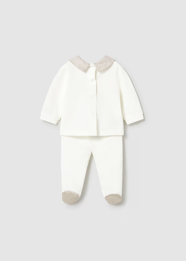 Completo ghettina e maglietta ricamata neonato