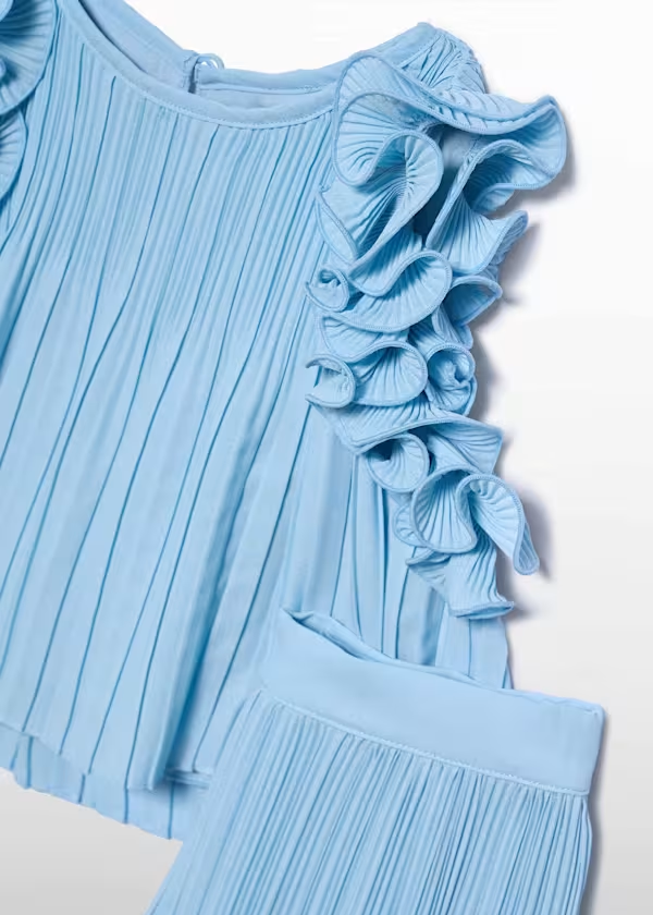 Completo pantalone chiffon plissettato