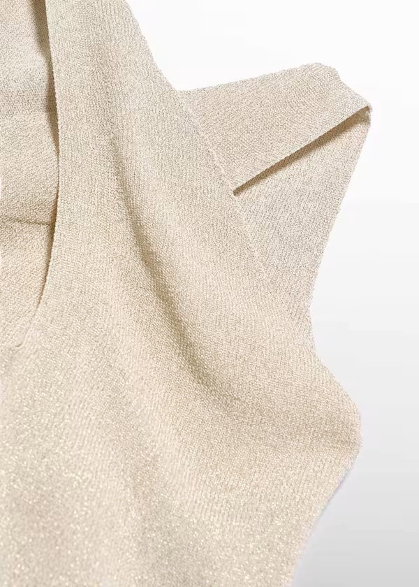 Top maglia effetto brillante