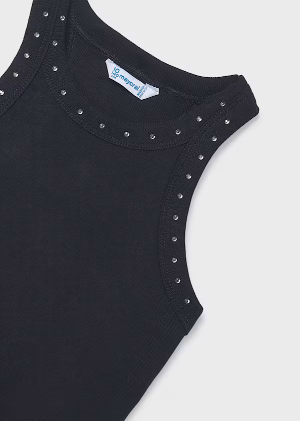 Maglietta modello canottiera costine ragazza