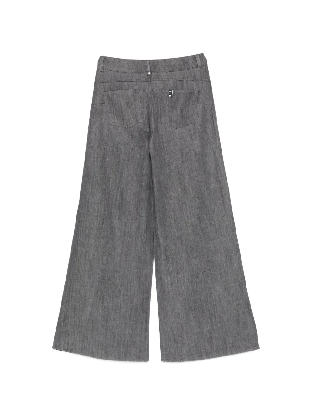 Liu-jo jeans in denim scuro con applicazione strass wide leg