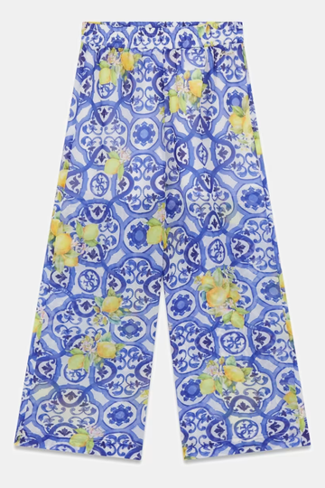 Pantaloni palazzo in chiffon