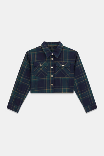 Camicia boxy tartan ragazza