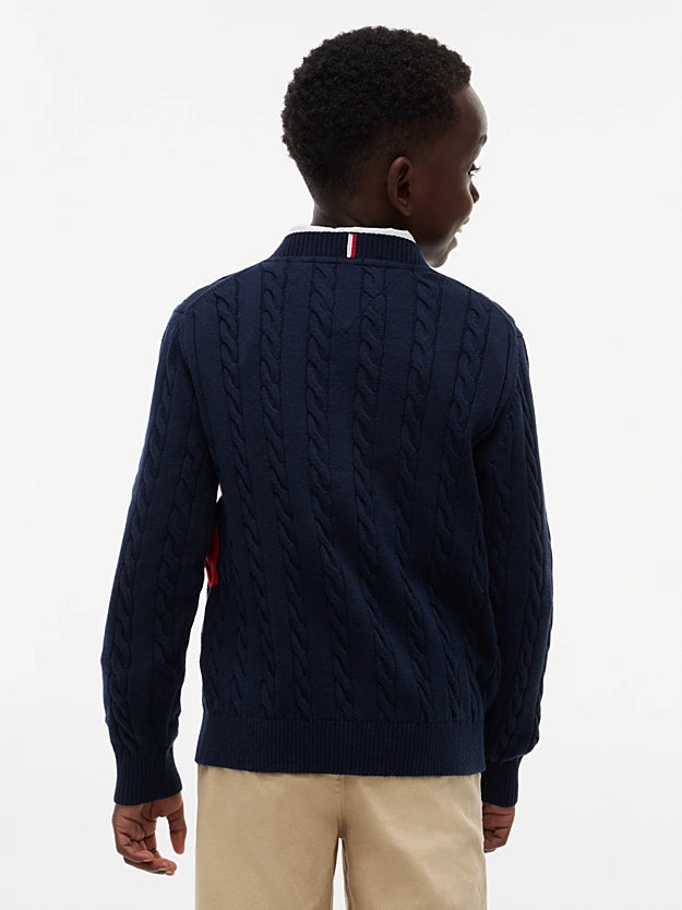 Pullover in maglia intrecciata neonato