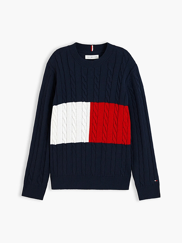 Pullover in maglia intrecciata neonato