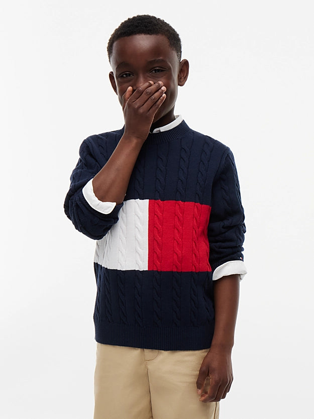 Pullover in maglia intrecciata neonato