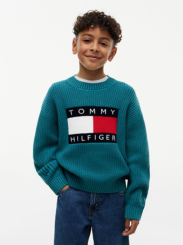 Pullover Heritage in maglia grossa con logo