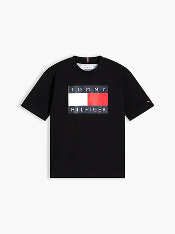 T-shirt in jersey con logo bandierina