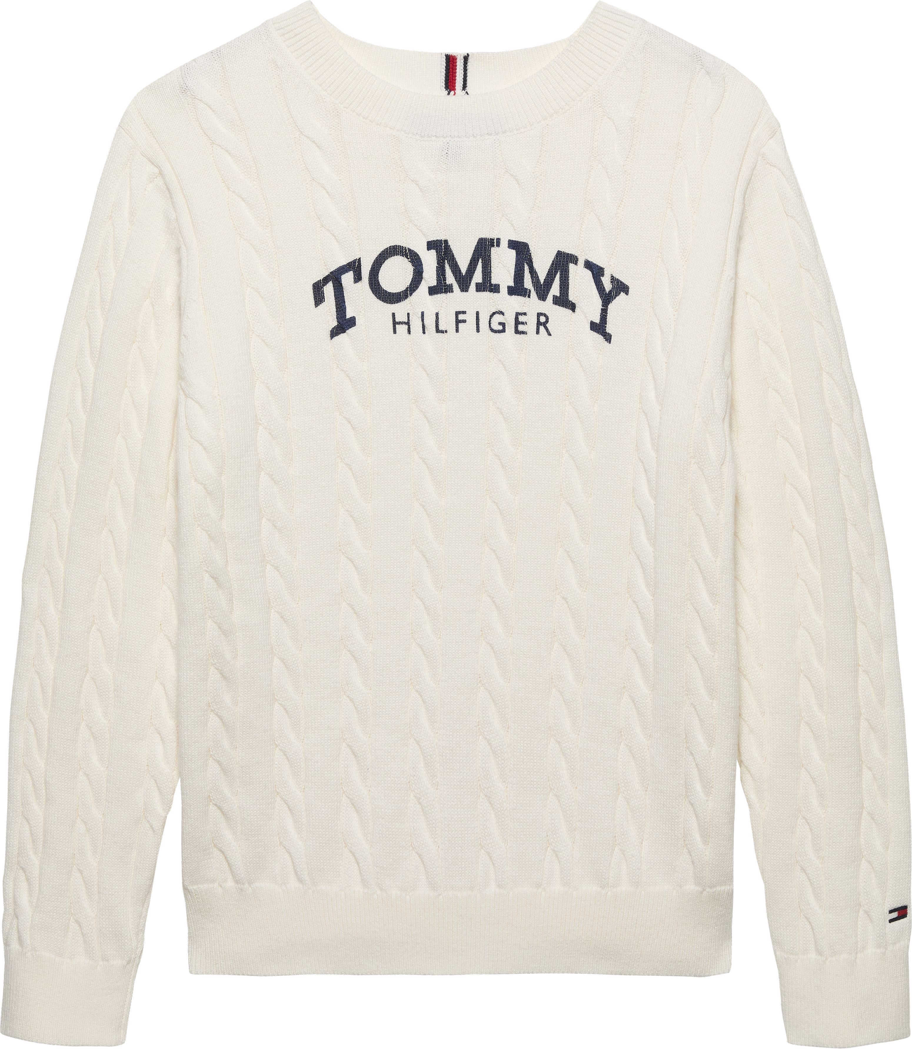 Pullover in maglia intrecciata con logo