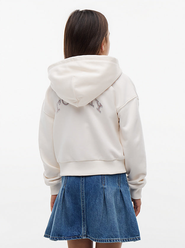 Felpa relaxed fit con bandiera in strass