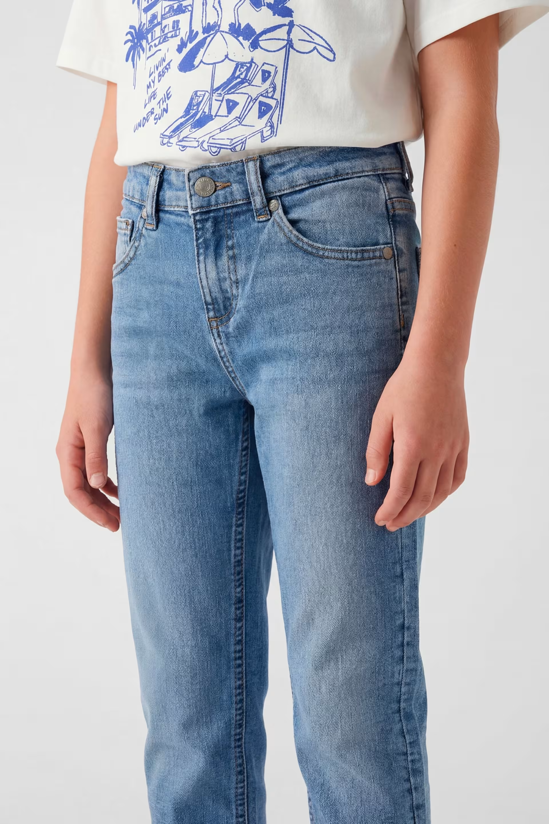 Jeans straight a vita media