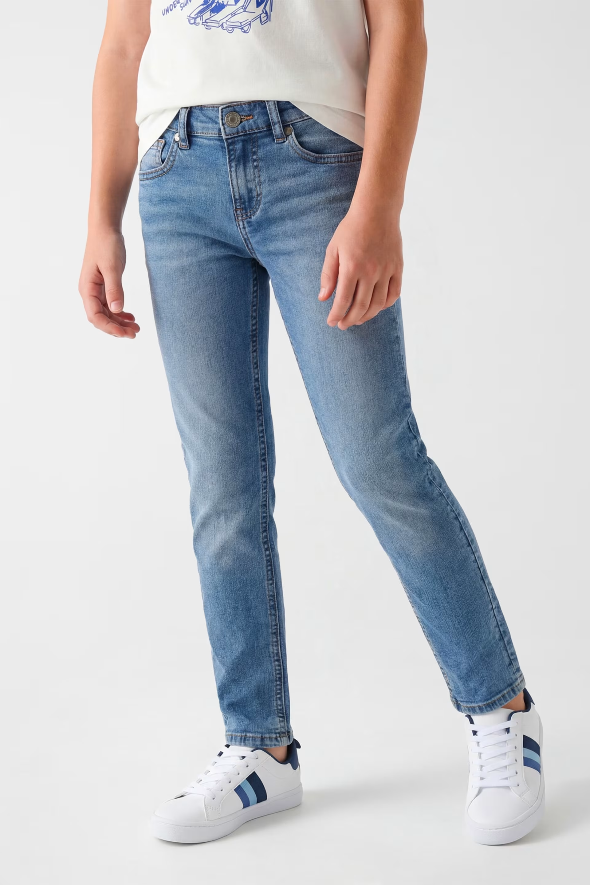 Jeans straight a vita media