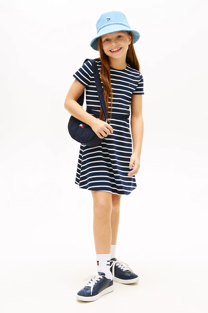 Abito midi blu navy Tommy Hilfiger