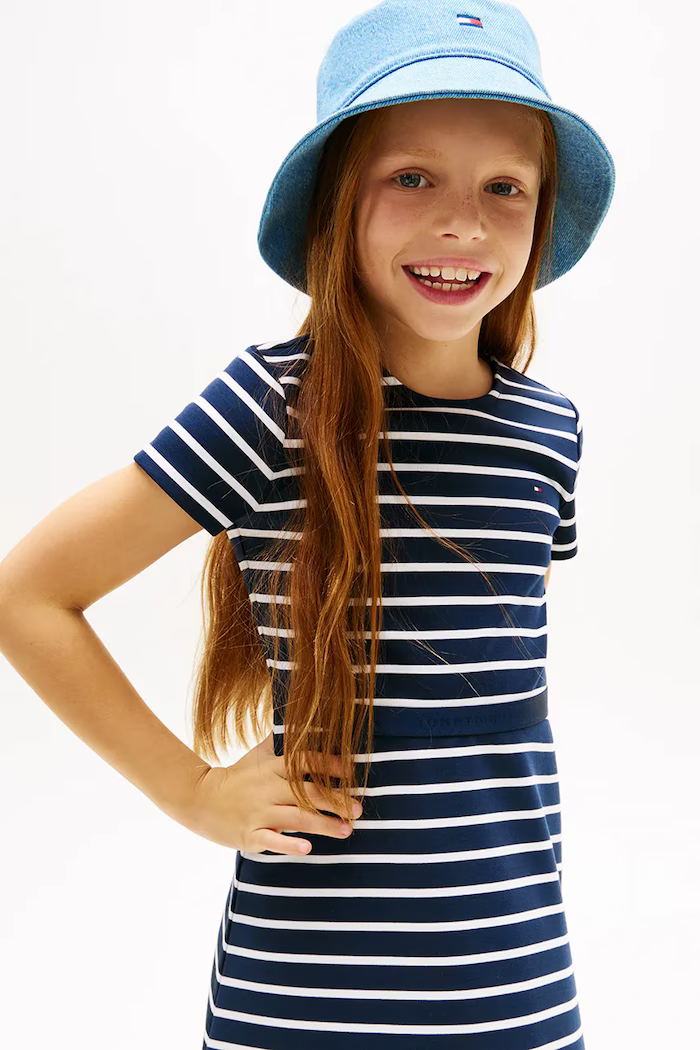 Abito midi blu navy Tommy Hilfiger