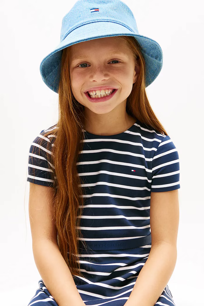 Abito midi blu navy Tommy Hilfiger