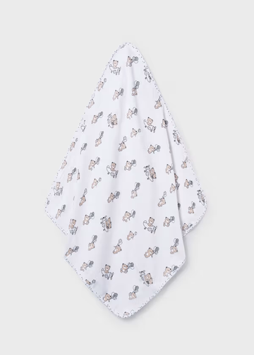 Asciugamano con cappuccio animaletti neonato