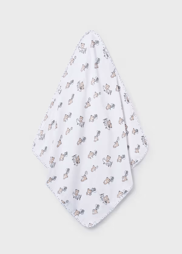 Asciugamano con cappuccio animaletti neonato