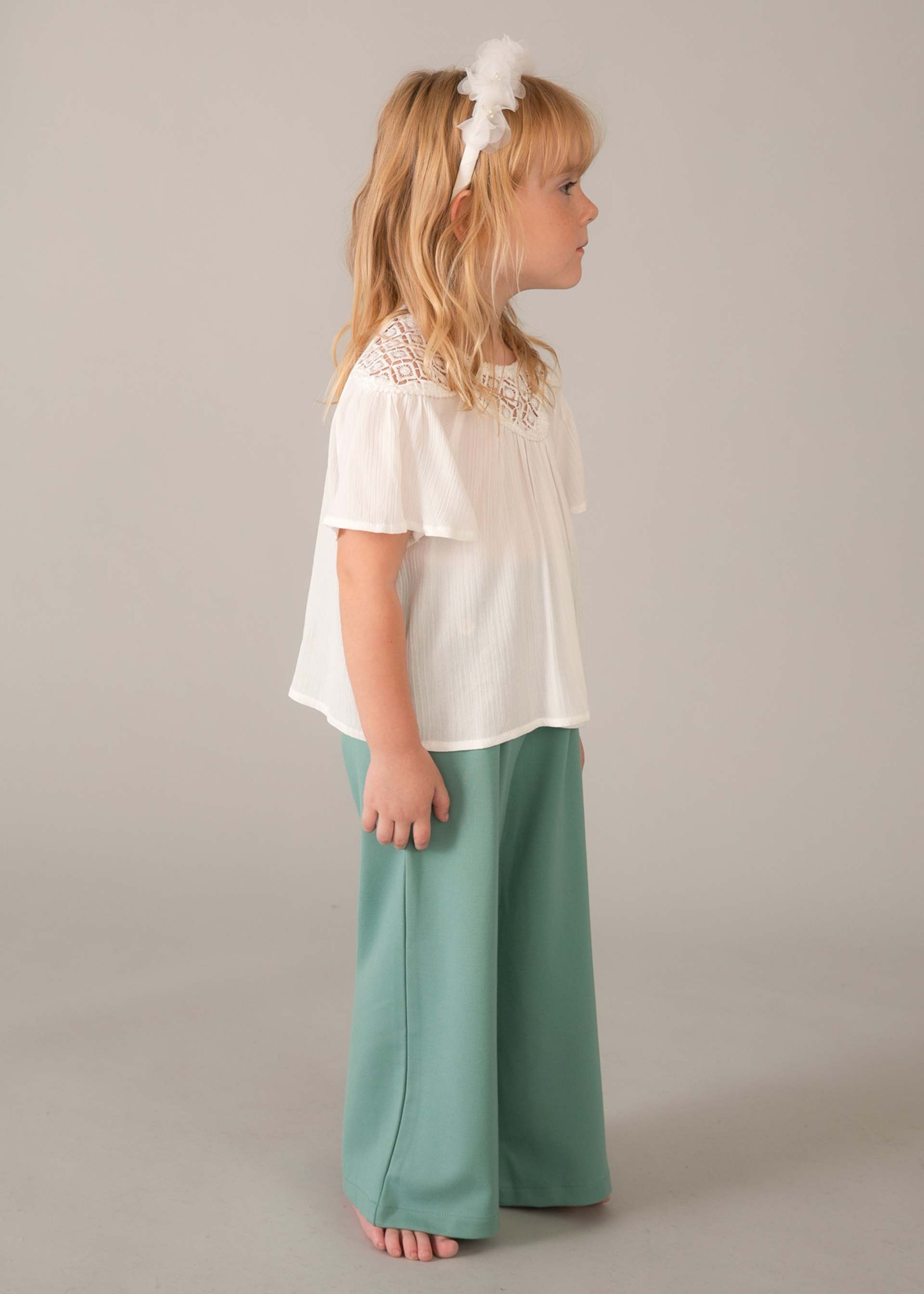 Blusa combinata guipur bambina