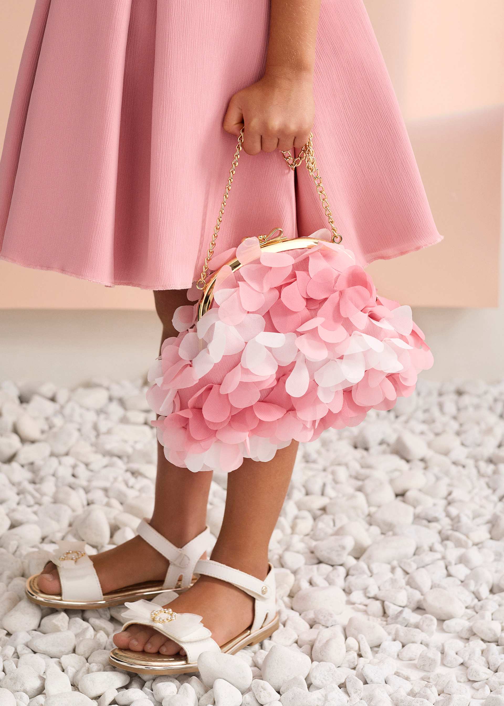 Borsa chiffon fiori 3d bambina