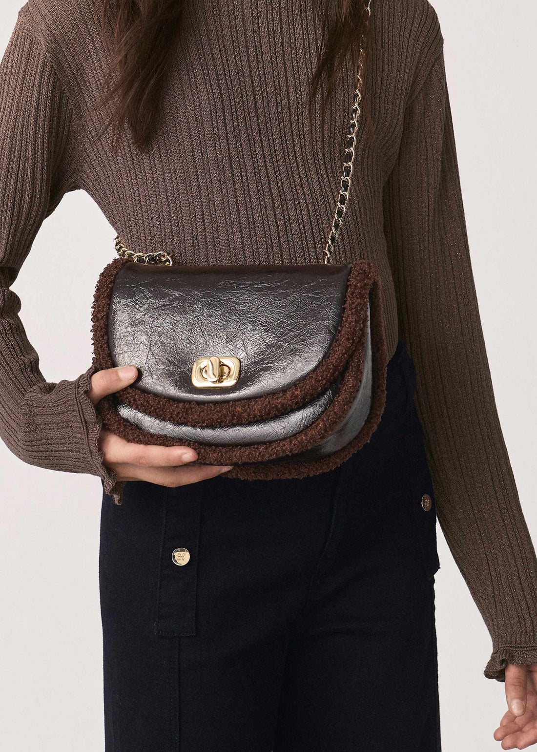 Borsa pelliccia combined bambina
